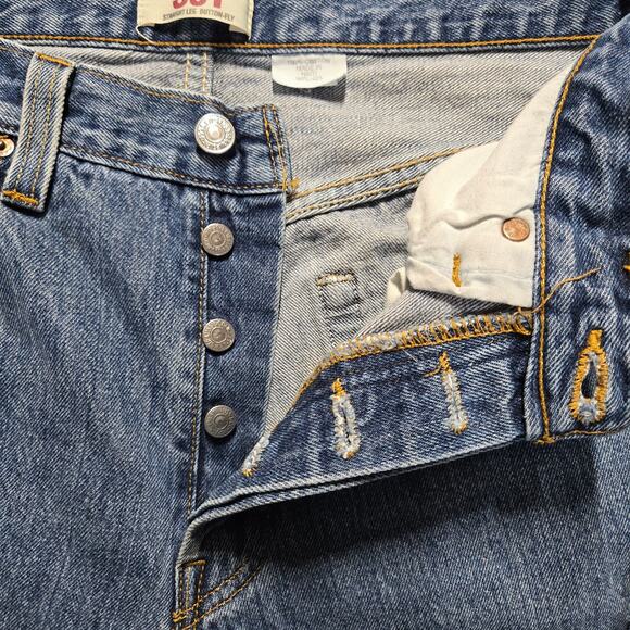 Levis 501 XX Mens Blue Denim Jeans W32 L36 Haiti Medium Wash, 32x36 Vintage Y2K - Picture 9 of 14